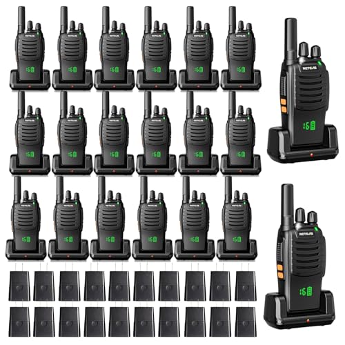 Retevis H777H Two Way Radios Rechargeable, Compact Walkie Talkie (20 Pack) | Business FRS Radios for School, Events, Intuitive Power Channel Display, USB-C, Emergency Alarm, Flashlight, Ready to Use