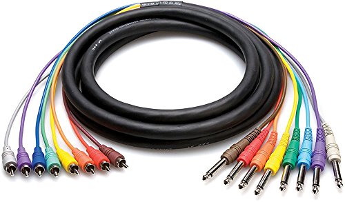 Hosa CPR-803 8-Channel 1/4-inch TS Male to RCA Male Snake - 9.9 Foot