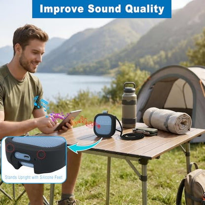 Silicone Case for Bose SoundLink Micro 2nd Gen Speaker, Shockproof Travel Protective Sleeve Soft Skin Cover with Shoulder Strap (Case Only) (Black) - color: Black