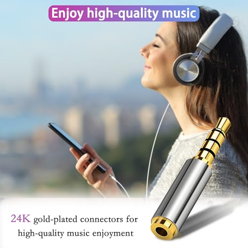 2.5mm Male to 3.5mm Female Adapter 2 Pack Gold Plated Jack Stereo Full Metal Connector Converter for Smartphones, Headphone, Mic, Tablets (1 Pair) - style: 1 pair
