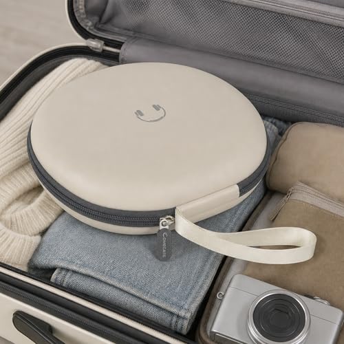 Comecase Headphone Case for JBL Tune 770NC，for JBL Live, 770NC, 660NC, 650B | Adjustable Divider, Cable Space and Carry Handle for Commuting, Gym and Travel, Students and Music Lovers, Case Only - Beige - color: Off-white