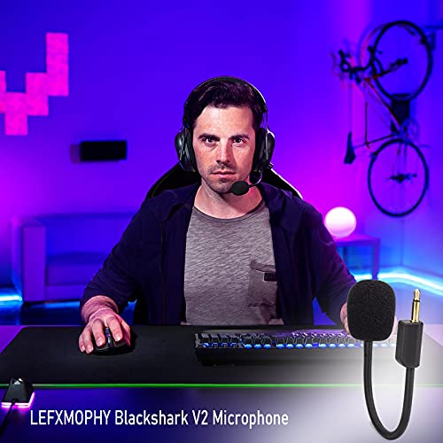 LEFXMOPHY Blackshark V2 Mic Replacement for Razer BlackShark V2 and V2 Pro Wireless Gaming Headset 3.5mm Detachable Game Boom Microphone with Foam - color: Black Standard 1-Pack