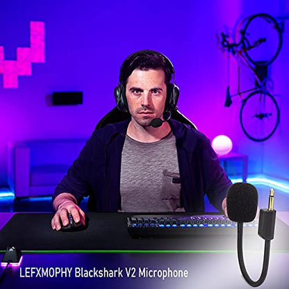 LEFXMOPHY 2-Pack Blackshark V2 Mic Replacement for Razer BlackShark V2 and V2 Pro Gaming Headset 3.5mm Detachable Game Boom Microphone on PC Xbox PS4 PS5 - color: Black Standard 2-Pack