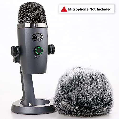 YOUSHARES Microphone Furry Windscreen Muff - Mic Wind Cover Fur Pop Filter as Foam Cover Compatible with Blue Yeti Nano