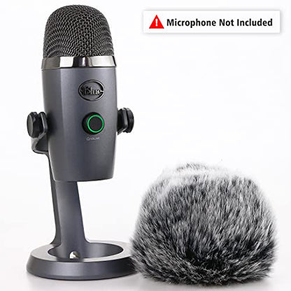 YOUSHARES Microphone Furry Windscreen Muff - Mic Wind Cover Fur Pop Filter as Foam Cover Compatible with Blue Yeti Nano