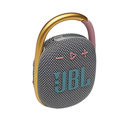 JBL Clip 4 Portable Bluetooth Speaker (Gray) + Bundle with divvi! Protective Hardshell Case (Black) - color: Gray