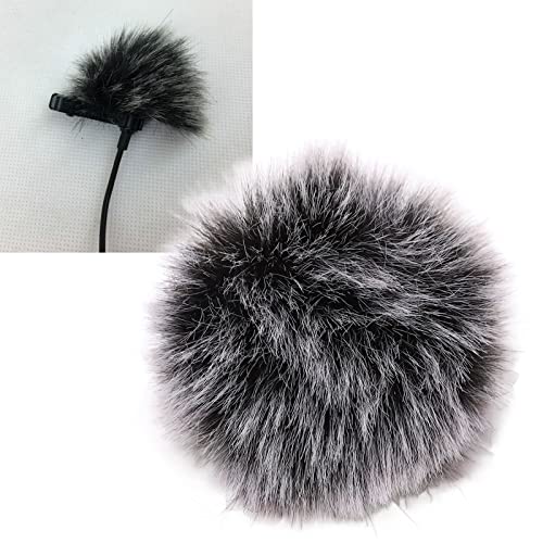 Microphone Windscreen, Foam Microphone Windscreen with Furry Windscreen, Furry Microphone Cover Noise Reduction, Soft Compact Microphone Windscreen Muff for Recording