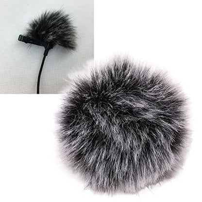 Microphone Windscreen, Foam Microphone Windscreen with Furry Windscreen, Furry Microphone Cover Noise Reduction, Soft Compact Microphone Windscreen Muff for Recording