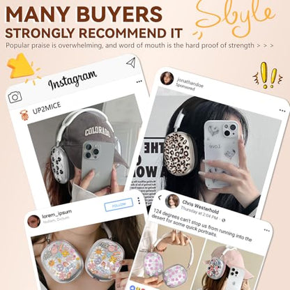 for Apple AirPods Max,Clear Leopard Print Soft TPU Case for Women,Black | Ear Pad Case Cover/Ear Cups Cover/Headband Cover for AirPods Max Headphones (2024/2020)Transparent AirPod Max (USB-C) - color: Leopard print