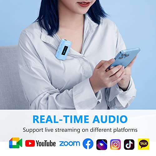BOYA BY-XM6-K2B Wireless Lavalier Microphone System with 2 Transmitters for DSLR Camera Camcorder Smartphones in Vlog YouTube Video Facebook Live (Blue)