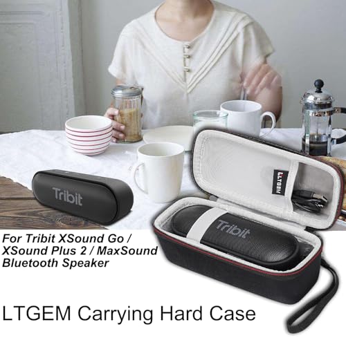 LTGEM Case for Tribit XSound Go/Plus 2 Portable Bluetooth Speaker | Hard EVA Shell, Water-Resistant, Shock Protection, Scratch-Resistant Interior, Portable Travel Storage Case Only