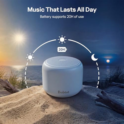 Bobtot Portable Bluetooth Speakers Mini Speaker with Loud Stereo Sound | with Strap Easy to Carry, Wireless IPX5 Waterproof, 20 Hours Playtime, Rechargeable Battery, Built-In Microphone, Blue - color: Blue