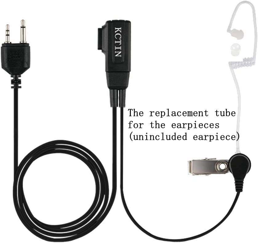 Radio Earpieces Replacement Acoustic Coil Tube for Motorola Baofeng Kenwood Walkie Talkie Earpieces and Two Way Radios Headset (10 Packs)