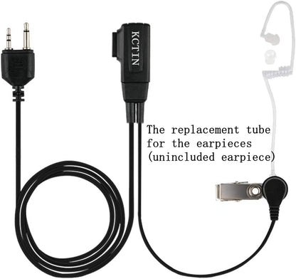 Radio Earpieces Replacement Acoustic Coil Tube for Motorola Baofeng Kenwood Walkie Talkie Earpieces and Two Way Radios Headset (10 Packs)