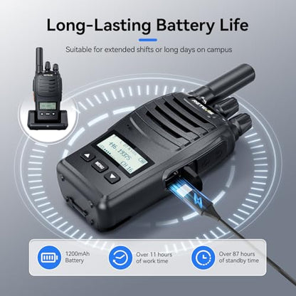 Retevis H777D Walkie Talkies with LCD Screen(10 Pack) | for Restaurant, Retail, Warehouse, School,Durable, Portable, FRS, Rechargeable, Emergency Alarm, License Free,USB-C - style: With LCD Screen