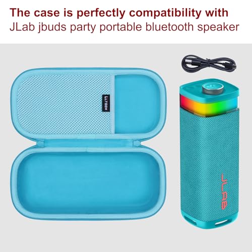 L LTGEM Speaker Case Compatible with JLab JBuds Party Portable Bluetooth Speaker, Office Travel Carrying Storage Bag - Cyan(Case Only) - color: Cyan
