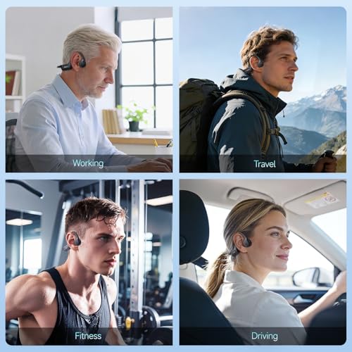 LOBKIN Bone Conduction Headphones Bluetooth 6.0 - Open Ear Headphones for Sports, IPX7 Waterproof Wireless Earphones, 25g Ultra-Light & Secure Fit, 10H Battery, for Running, Cycling, Workout