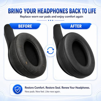 Replacement Ear Pads for Beats Studio 2 & Studio 3 (B0501, B0500) Wired & Wireless Headphones, Protein Leather Earpads Cushions with Memory Foam, Extra Thick Ear Cups,1 Pair (Gray) - color: Gray