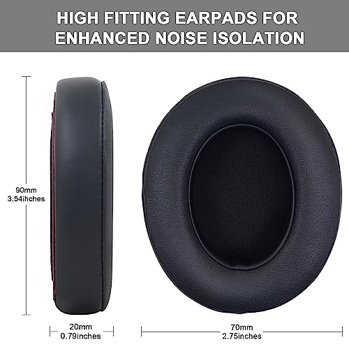 Replacement Ear Pads Cushions Compatible with Beats Studio 3.0/2.0, Headphone Ear Covers with High Density Memory Foam, Soft Leather, Adaptive Beats Noise Cancelling Headphones Replacement Earpads - color: Black