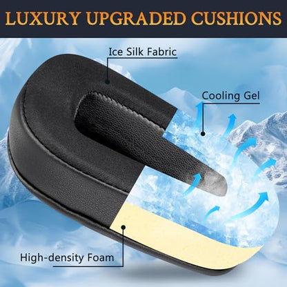 SOULWIT Cooling Earpads for Logitech G935/G933/G930/G432/G35 - Black | for G35/G930/G933/G935/G633/G635/G533/G430/G431/G432/G433/G332/G230/G231/G233 Headphones - color: Black