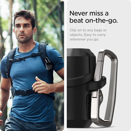 Spigen Lock Fit Designed for Galaxy Buds3, Buds3 Pro & 3 FE (2025/2024) | Secure Locking Clip, Dual-Layer Protection, Included Carabiner - Matte Black - size: Buds3 Pro / Buds 3