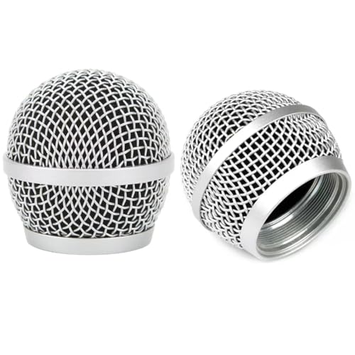 Replacement Ball Head Mesh Microphone Grille for Shure PG48 PG58 PGA48 PGA58 PGX2 BLX288 PG288 PGX24 Microphone - size: Silver Grille