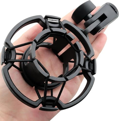 ZCZQC Microphone Shock Mount Universal Microphone Suspension Bracket Recording Live Performance Audio Accessories for 1.65-1.81in Diameter Studio Condenser Microphones Black