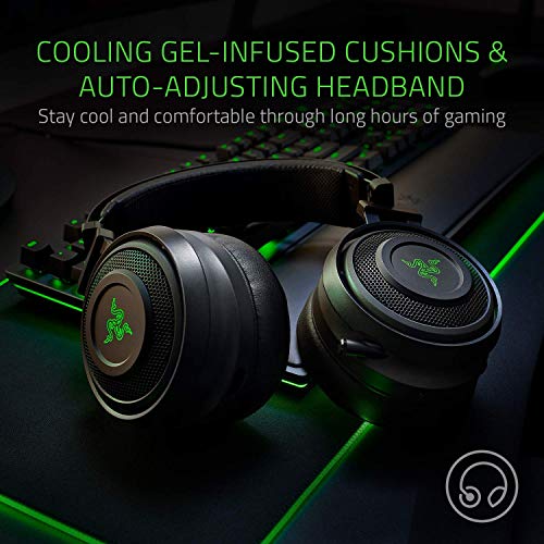 RAZER Nari Wireless: THX Spatial Audio - Cooling Gel-Infused Cushions - 2.4GHz Wireless Audio - Gaming Headset Works for PC, PS4, Switch & Mobile Devices (Renewed)