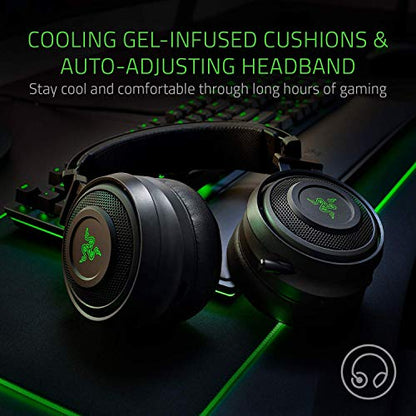 RAZER Nari Wireless: THX Spatial Audio - Cooling Gel-Infused Cushions - 2.4GHz Wireless Audio - Gaming Headset Works for PC, PS4, Switch & Mobile Devices (Renewed)