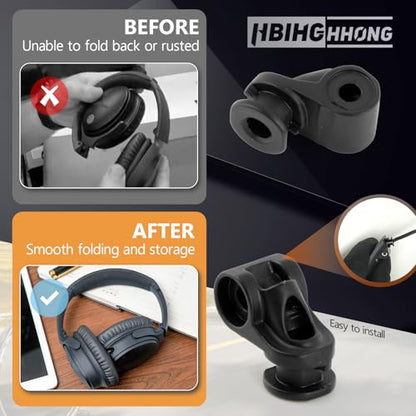 for QC35 Metal Hinge Swivel Replacement for Bose QuietComfort35 QC35/QC35 II/QC45/QC25 Hinge Swivel Metal Hinge Headphones Parts Accessories with Tool (Black)