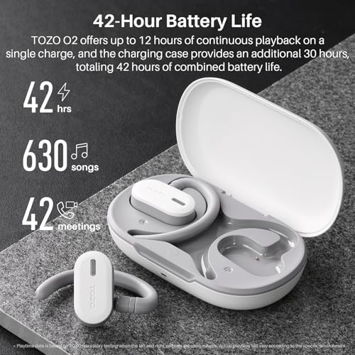 TOZO O2 Open Ear Wireless Earbuds,Multi-Angle Adjust 42H Bluetooth 5.3 - color: Pink