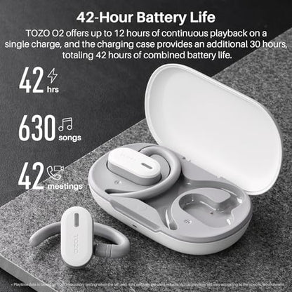 TOZO O2 Open Ear Wireless Earbuds,Multi-Angle Adjust 42H Bluetooth 5.3 - color: Pink