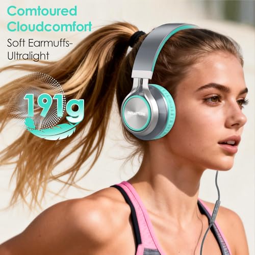 INFURTURE USB C Headphone for School & Adults Over-Ear Headphone with Mic | No Charging. Plug & Play. Crisp Calls. Lightweight Comfort. Tangle-Free Cable. Ideal for Students & Frequent Travellers - color: Green