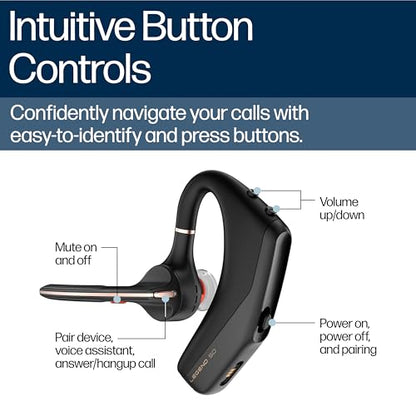 Poly Voyager Legend 50 - Bluetooth Headset - Wireless Headset with Mic - Four Noise-Canceling Mics, AI Noise Block & WindSmart Technology - Connectivity & Smart Call Controls - All-Day Comfort - style: Legend 50