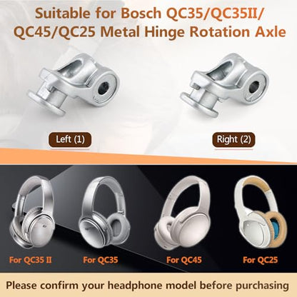 for QC35 Hinge Swivel Replacement for Bose QuietComfort35 QC35/QC35 II/QC45/QC25 Hinge Swivel Hinge Headphones Parts Accessories with Tool (Silver)