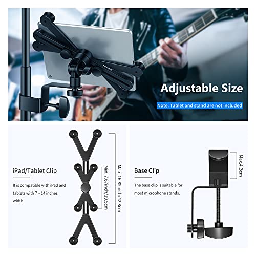 Neewer Adjustable Tablet Holder Mount with 360 Degree Swivel Clamp - Compatible with iPad, iPad Pro, Nexus, Galaxy - style: NW-105-1