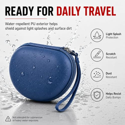COMECASE Case for Beats Solo 4/Studio Pro Headphones with Mesh Pocket | Water-Resistant Hard Shell, Mesh Pocket for Cables, Travel Storage, Fits Solo 2/3, Solo Pro and Studio3, Slate Blue, Bag Only - color: Blue