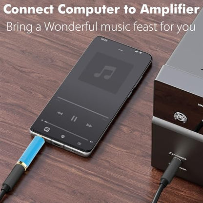 2-Pack 3.5mm to 1/4 Adapter | 1/8 Male to 1/4 Female Headphone Jack Adapter, Microphone Converter for Amp, Guitar, Piano, Mixing Console, Stereo, Laptop - style: 2 pair 3.5mm