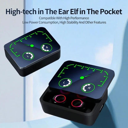 VIVIDUS M90 Max Wireless Earbuds with Noise Canceling Mic, Bluetooth 5.3, IPX-4 Waterproof, Touch Control, LED Display, Gaming Headset, HD Call, Voice Assistant, HiFi Stereo Sound, Wireless Earphone