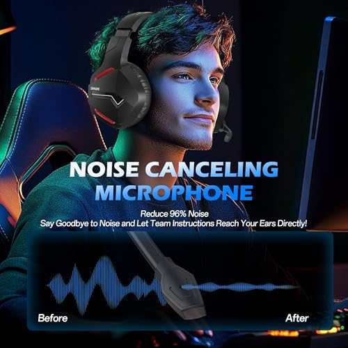 BINNUNE Wireless Headset for Xbox Series X/S, Xbox One, 120H Ultra-Long Battery, Wireless Gaming Headset with Mic, 50mm Drivers, Bluetooth 5.3 & Comfortable Over-Ear Wireless Headphones - color: Black