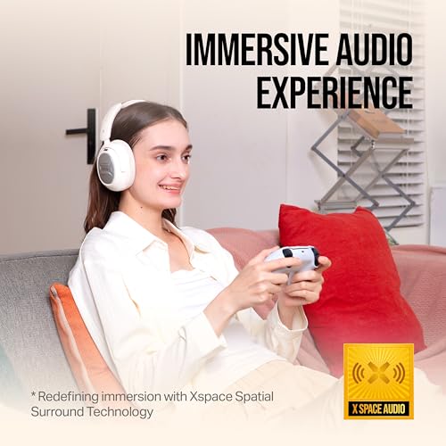 OXS Storm A2 Wireless Gaming Headset, Active Noise Cancellation, Over Ear Headphone with Mic, Bluetooth 5.4 & 2.4GHz Low Latency, Dual EQ Modes, 70H Playtime, for PC, Switch, PS4, PS5, Mobile, White - color: White