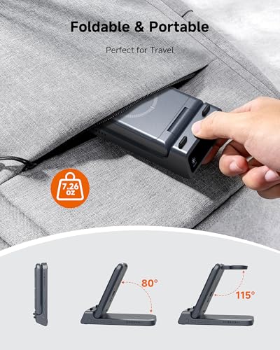 Charging Station for Samsung S26 Ultra, Wireless Charger for Galaxy S26/S25/S24/S23 Series, Galaxy Watch (Not for Watch 9/Ultra 2), Galaxy Buds 3 Pro/3, SwanScout 703S (No Adapter) - color: Tech Grey