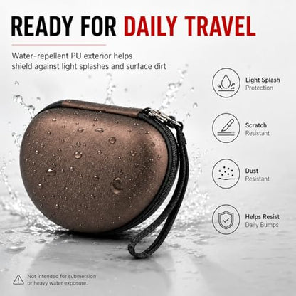 COMECASE Case for Beats Solo 4/Studio Pro Headphones with Mesh Pocket | Water-Resistant Hard Shell, Mesh Pocket for Cables, Travel Storage, Fits Solo 2/3, Solo Pro and Studio3, Brownish, Bag Only - color: Brownish