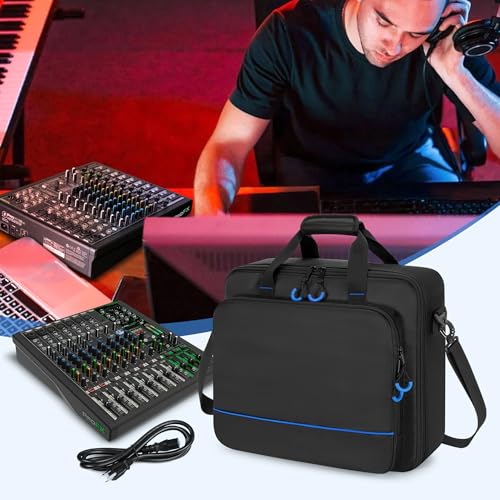 PGmoon Mixer Travel Bag Compatible with Mackie ProFX12v3/ProFX10v3 | Audio Mixer Carrying Case with Multi-Pockets for Mics, Cables and More Equipment (Patented Design)