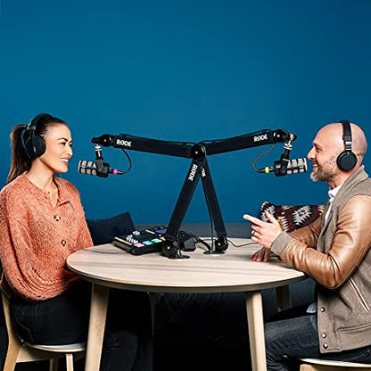 Rode PSA1+ Pro Studio Boomarm for Podcasting and Streaming with Rode Procaster Broadcast Dynamic Vocal Microphone, Professional Grade XLR Cable and StreamEye Polishing Cloth