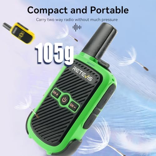 Retevis RT15 Walkie Talkies 3 Pack, Birthday Gift, Outdoor Adventure Kit | Durable, Lightweight, VOX, Key Lock, Mini Walkie Talkies for Adults, School Family Outdoor Travel Camping Hiking - color: Red Yellow Green