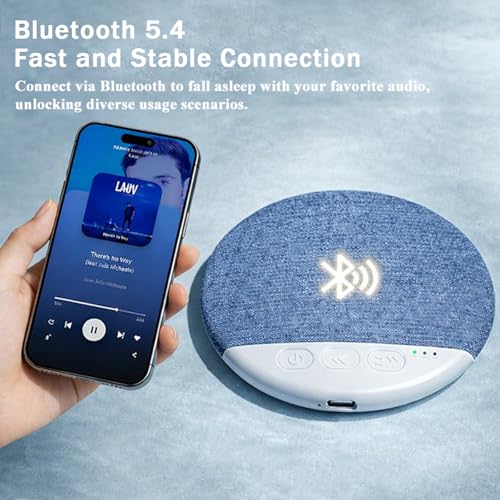 Bluetooth Pillow Speaker for Sleeping, Mini Portable Under Pillow Speaker with White Noise Timer Wireless Sleep Aid with Stereo Bass Private Sleep Headphones for Side Sleeper Adult Kid