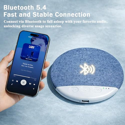 Bluetooth Pillow Speaker for Sleeping, Mini Portable Under Pillow Speaker with White Noise Timer Wireless Sleep Aid with Stereo Bass Private Sleep Headphones for Side Sleeper Adult Kid