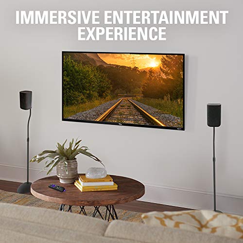 SANUS Height Adjustable Speaker Stands for Home Theater - Durable Design w/Tear Drop Base Fits Speakers up to 4lbs - 13" of Tool-Free Height Adjustment - Easy DIY Assembly
