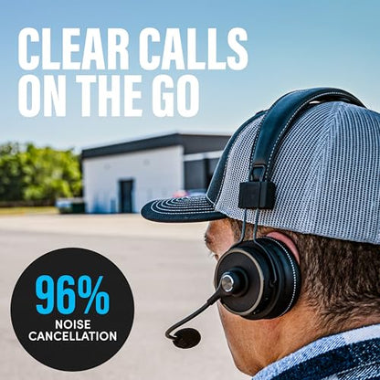 Blue Tiger Elite Ultra 2.0 Wireless Bluetooth Headset – One-Ear Piece Trucker Professional Headset - Bluetooth 5.2 with Microphone – 60 Hours Talk Time, 1200 Hours Standby